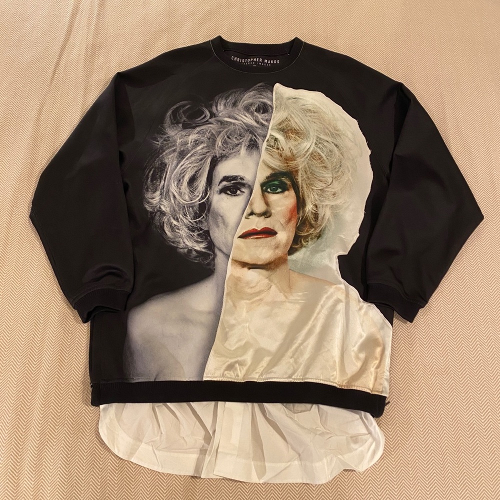 2014 Christopher Makos Andy Warhol Drag Oversized Sweatshirt